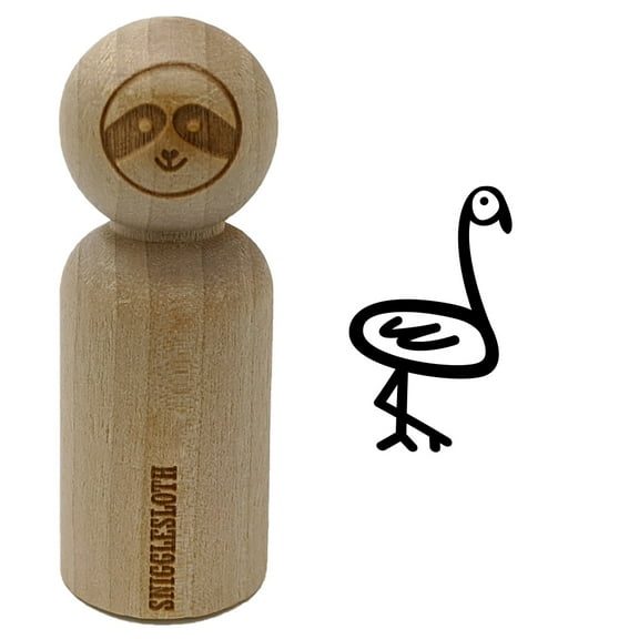 Flamingo Doodle Rubber Stamp for Scrapbooking Crafting Stamping - Small 3/4 Inch