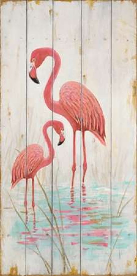 Flamingo Duo Canvas Art - Arnie Fisk (10 x 20)