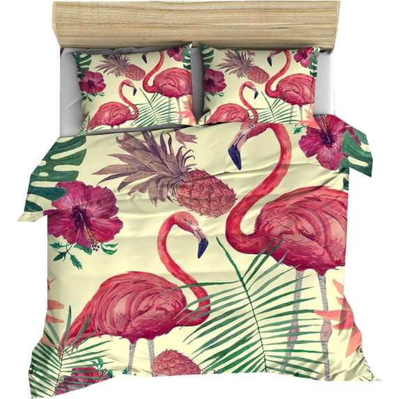 Flamingo Duvet Cover Set,Bedding Set for Kids and Adult, Home Decor,Twin Size
