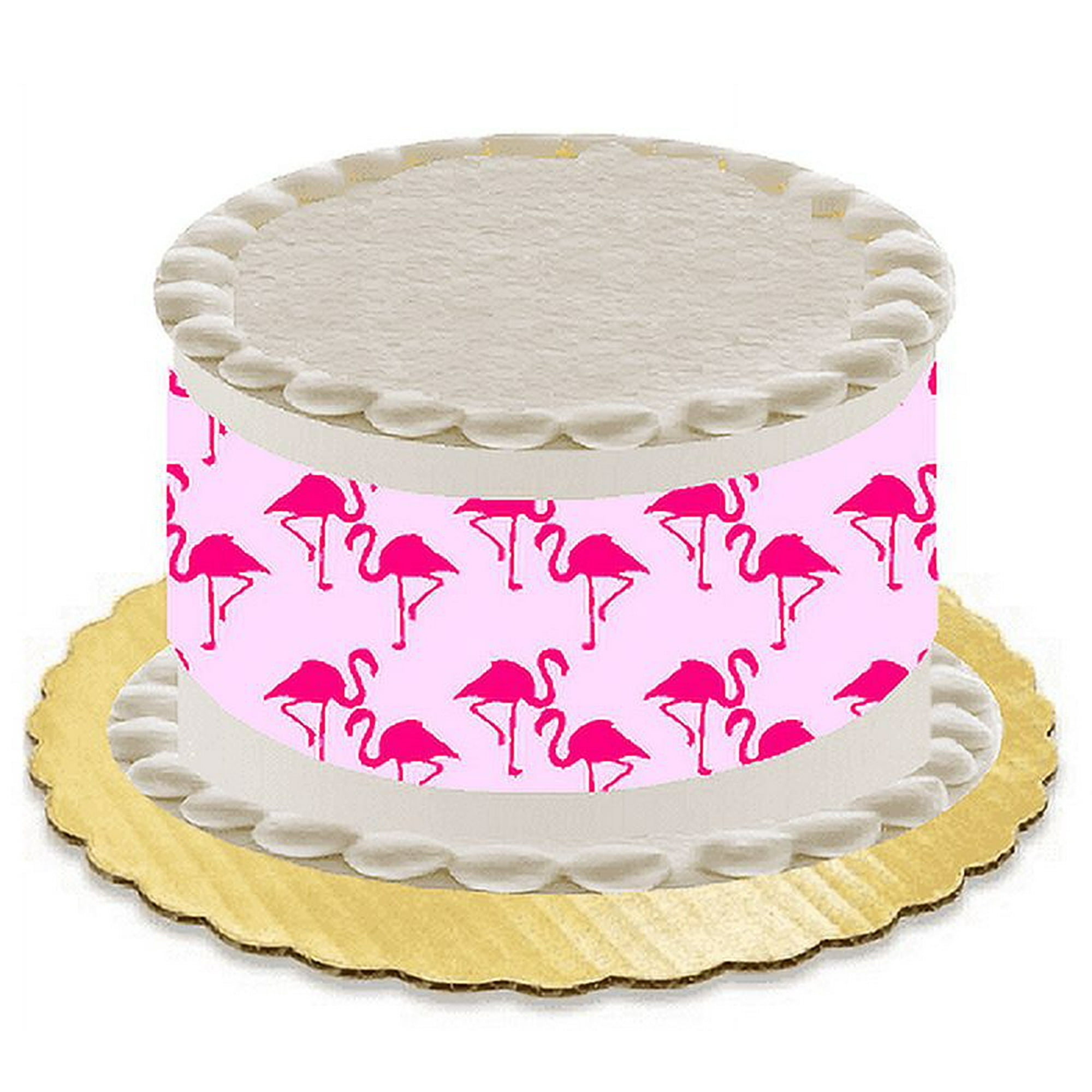 Flamingo Edible Cake Decoration Wrap Ribbon Topper - Walmart.com