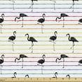 thumbnail image 1 of Ambesonne Flamingo Fabric by the Yard Upholstery, Exotic Birds Rainbow Lines, 3 Yards, Multicolor, 1 of 5