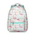 thumbnail image 1 of Flamingo Fashion Backpack for Teens - Padded Tablet Pocket & Organizational Sections, Durable Polyester School Bookbag, Trendy Middle School Backpack with Keychain Hook, 1 of 6