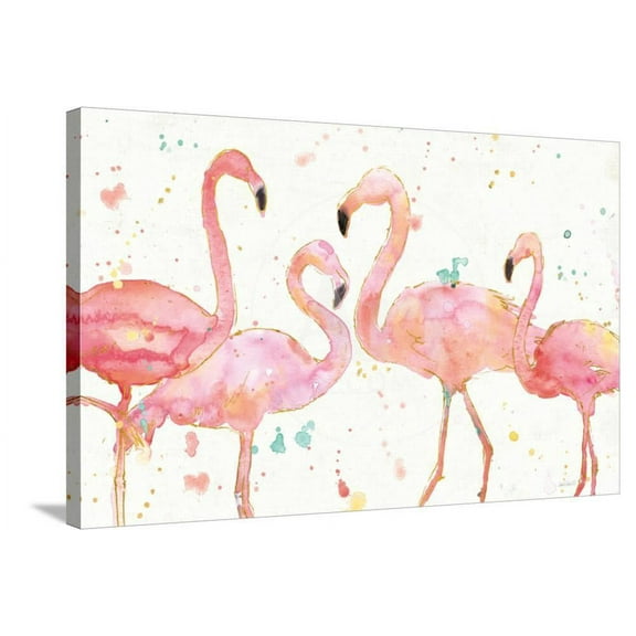 Flamingo Fever I, Animals Stretched Canvas Wall Art by Anne Tavoletti Sold by Art.Com