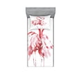 thumbnail image 1 of Flamingo Fitted Sheet & Pillow Sham Set, Flamingo Couple Kissing Romance Passion Partners in Love Watercolor Effect, Decorative 4 Piece Bedding Decor Set, Twinxl, Dark Coral White, by Ambesonne, 1 of 3