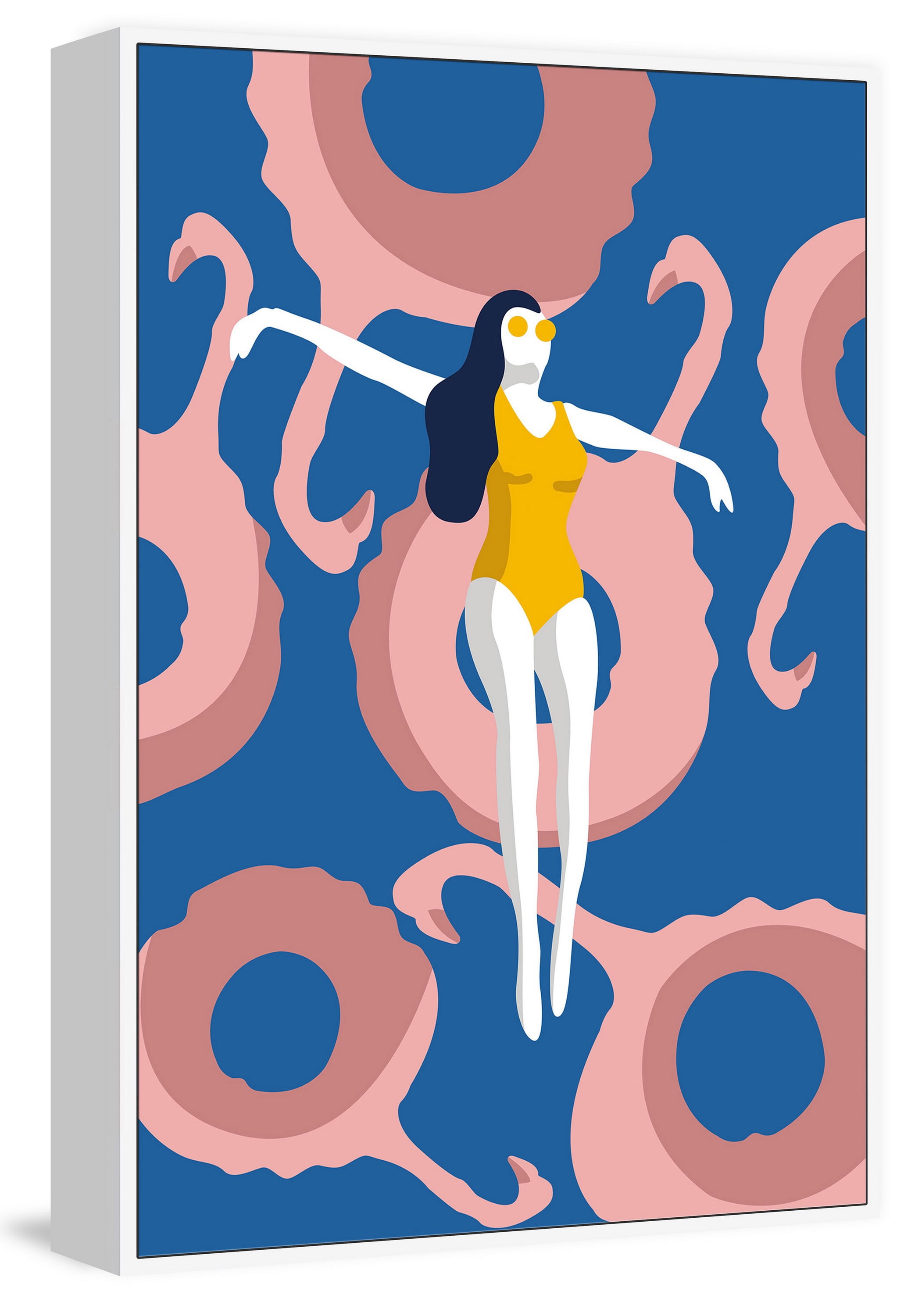Flamingo Floaters Floater Framed Painting Print on Canvas
