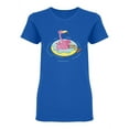 thumbnail image 1 of Flamingo Floating On Donut Shaped T-Shirt Women -Image by Shutterstock, Female Medium, 1 of 2