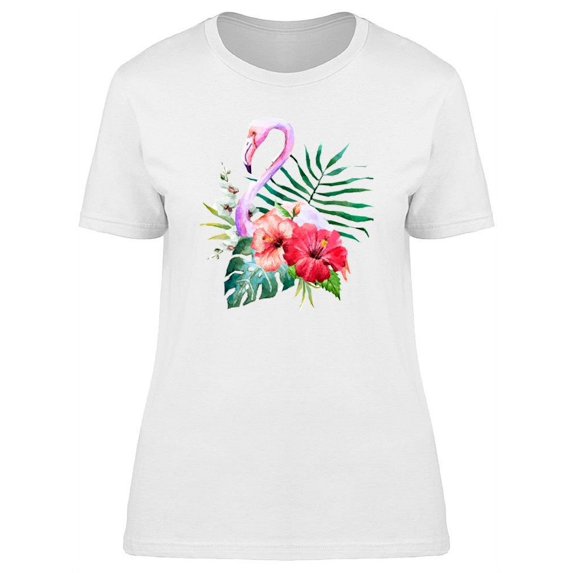 Flamingo Floral Arrangement Tee Women's -Image by Shutterstock