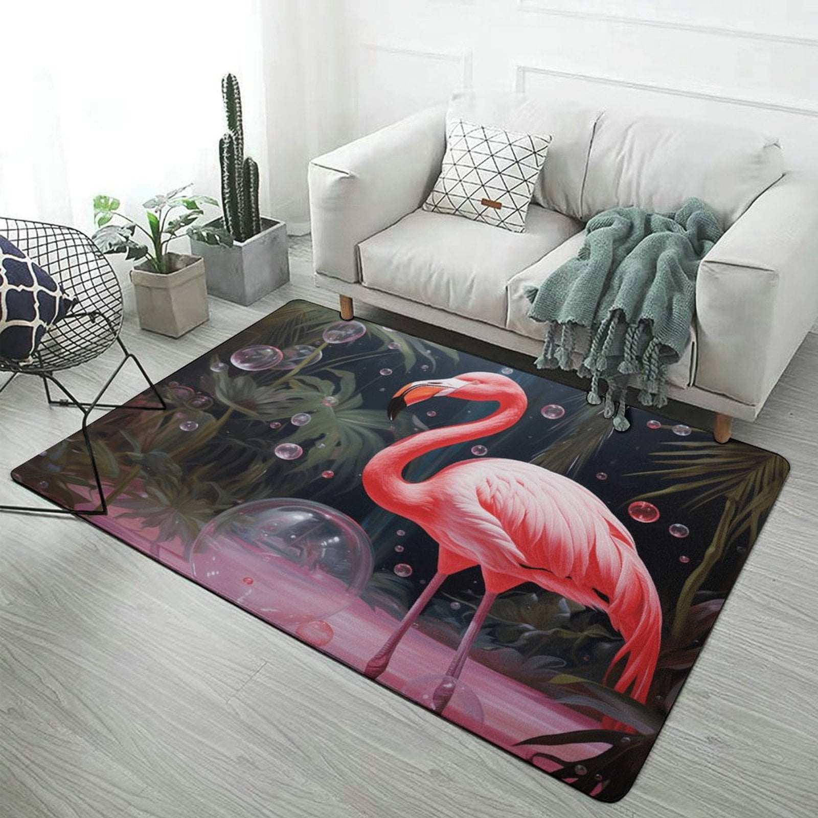 Flamingo Flower Tropical Carpet for Home Decoration Rugs for Bedroom ...