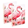 thumbnail image 1 of Flamingo Flowers Floral Leaves Ring Binder Notebook Journey Note Diary College Ruled Spiral Notebook Study Loose Leaf Paper A5 60 Pages, 1 of 8