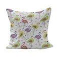 thumbnail image 1 of Flamingo Fluffy Throw Pillow Cushion Cover, Colorful Retro Vintage Flamingo Patterns in Polka Dot Design Checked Background, Rectangle Accent Pillow Case, 36" x 16", Multicolor, by Ambesonne, 1 of 5