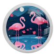 thumbnail image 1 of Flamingo Fluorescent Drawer Pulls with Screws - Round 4-Pack - Glow-in-the-Dark Knobs - Suitable for Cabinets, Wardrobes, Dressers - Furniture Decor - Door Handles, Drawer Hardware, 1 of 6