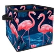 thumbnail image 1 of Flamingo Foldable Toy Storage Basket with Handle, 10.8"x10.5"x10.6", Large Capacity Storage Box Organizer Bins, 1 of 6