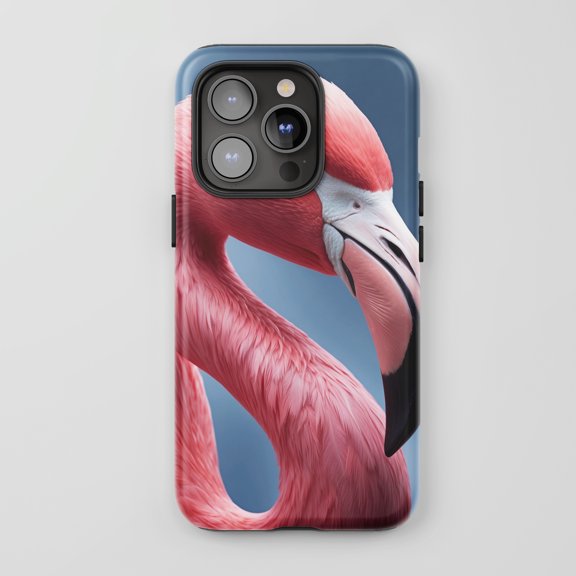 Flamingo For All iPhone Series Protective Phone Case Realistic Nature Pink Blue
