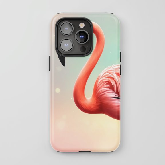 Flamingo For All iPhone Series Protective Phone Case Tropical Art Coral Pink Pastel Gradient