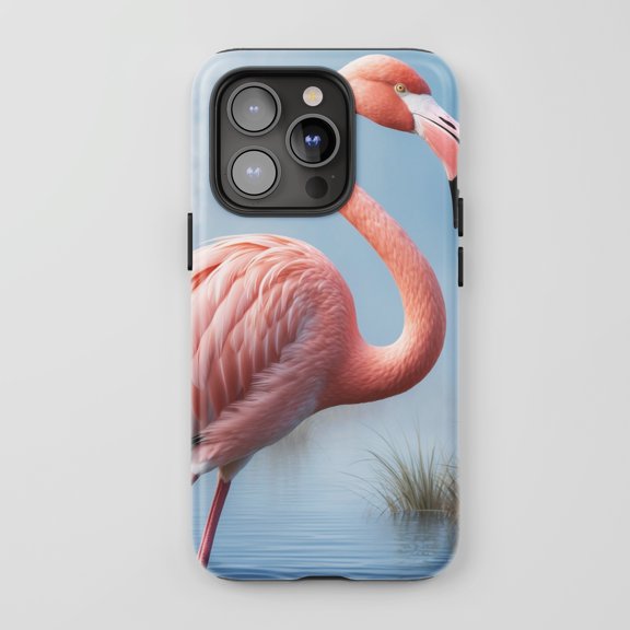 Flamingo For All iPhone Series Protective Phone Case Tropical Bird Theme Pink Blue