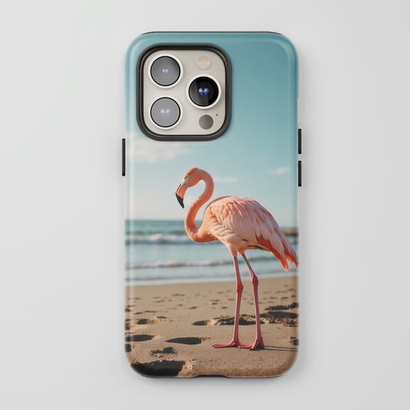 Flamingo For All iPhone Series Protective Phone Case Tropical Nature Pink Blue