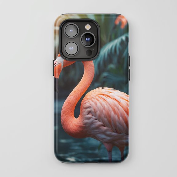 Flamingo For All iPhone Series Protective Phone Case Tropical Nature Pink Teal