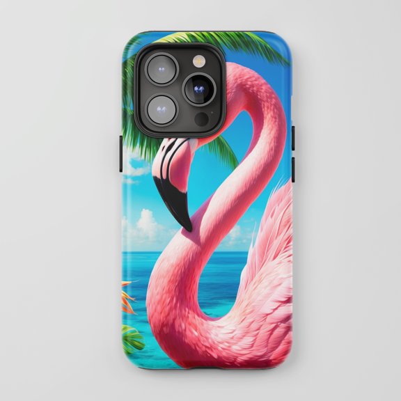 Flamingo For All iPhone Series Tough Phone Case Tropical Theme Pink Blue Green