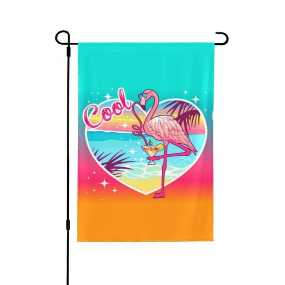 Flamingo Garden Flag 12.5x18 Inch Double Sided Decorations Outdoor Yard Flags For Outside Lawn Porch Garden Decor