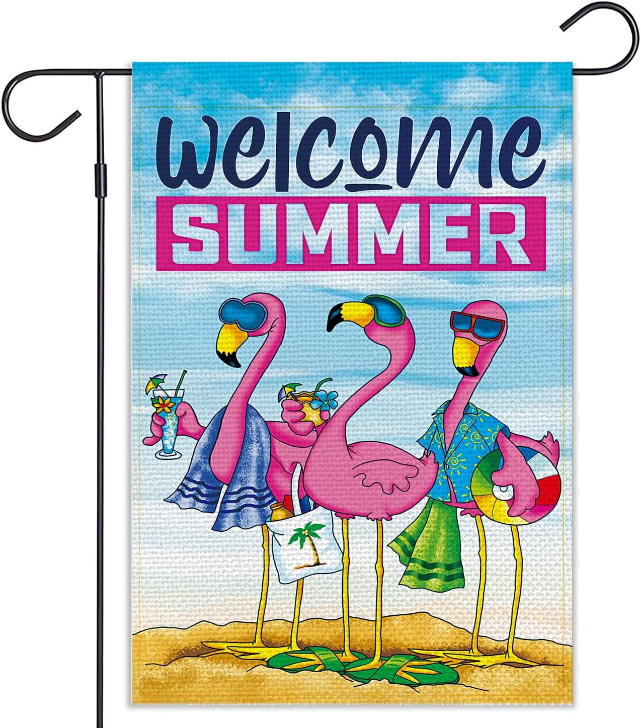 Flamingo Garden Flag Summer Flag Double Sided Vertical Outside