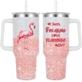 thumbnail image 1 of Flamingo Gift for Flamingo Lover,Flamingo Tumbler 40 oz with Handle Straw Insulated Stainless Steel (Flamingo), 1 of 6