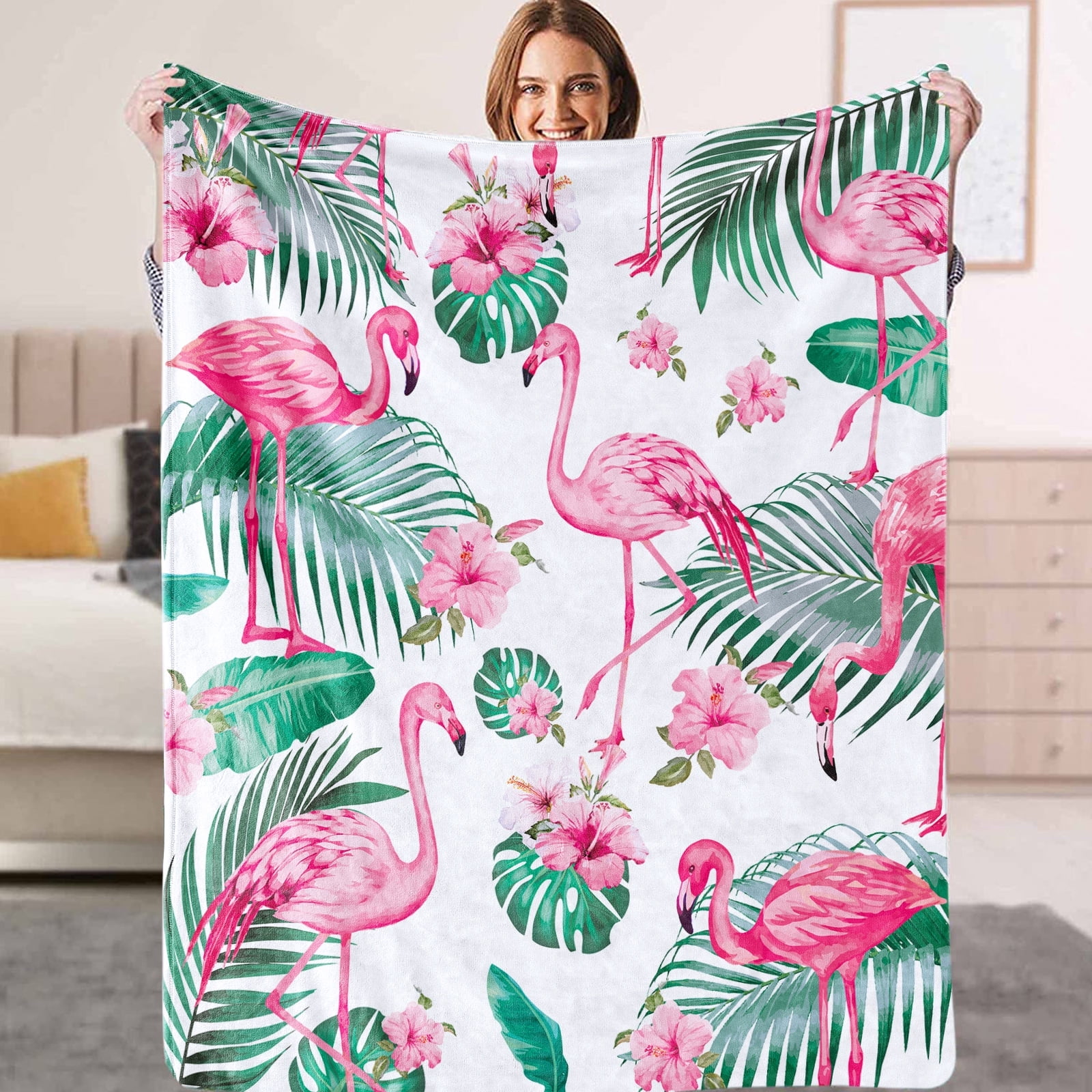 Flamingo Gifts for Women Fuzzy Blanket, Plush Blanket, Fluffy