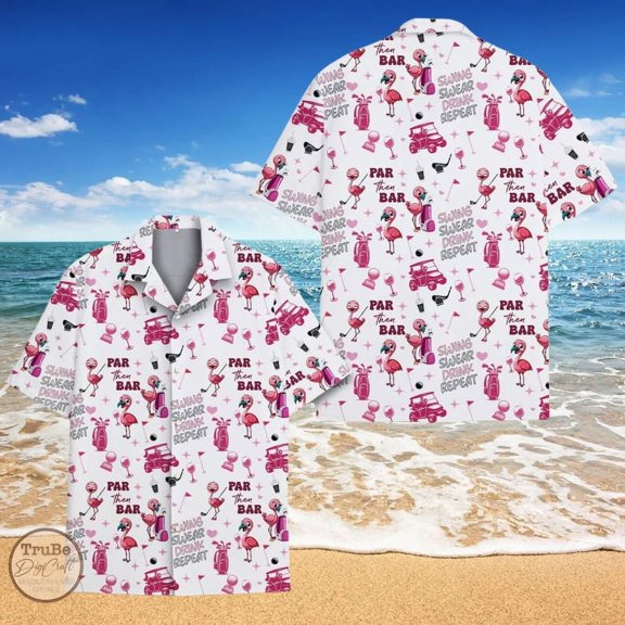 Flamingo Golf Hawaiian Shirt For Men Women Youth, Flamingo Summer Aloha Shirt, Flamingo Button Shirt, Golf Lovers Shirt, Sport Outfits.