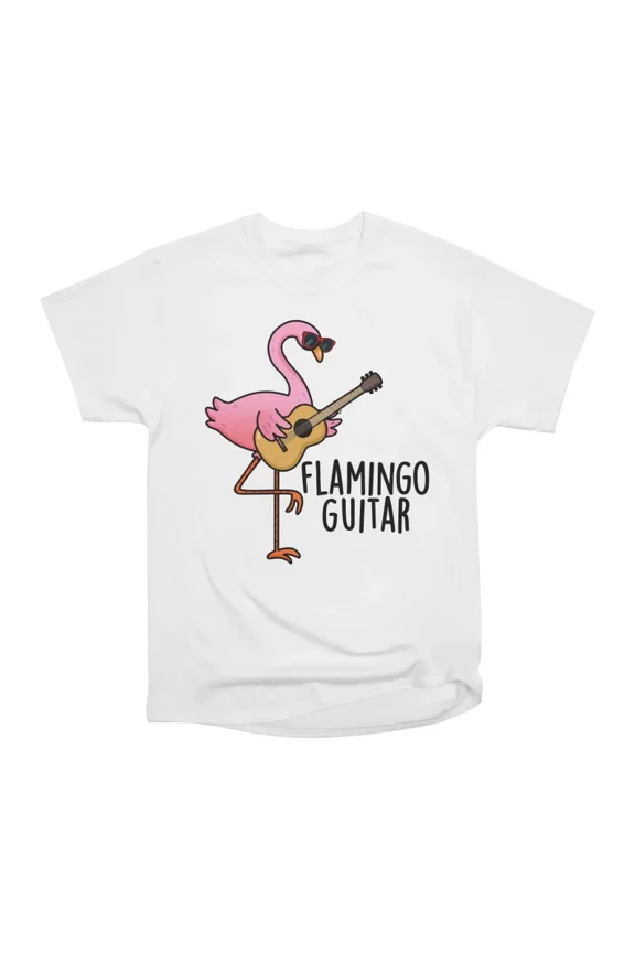Flamingo Guitar Funny Music Pun T-Shirt Tee Gift For Him Merch For Her Apparel For Friend