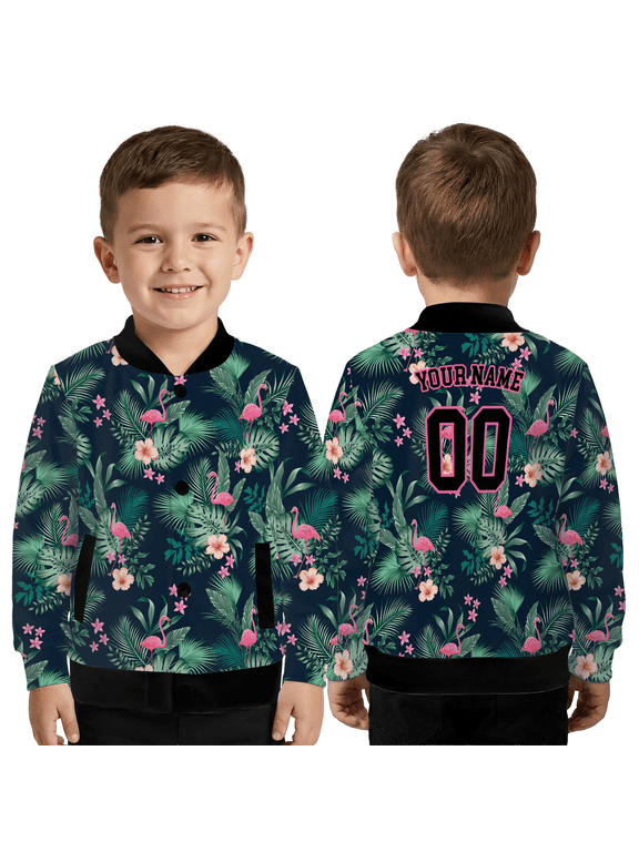 Flamingo Hawaiian Baseball Jacket – Tropical Floral Jacket, Summer Beach Vibes Team Coat For Flamingo Lovers