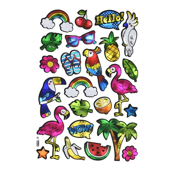 Flamingo Holographic Foil Stickers, 25-Piece
