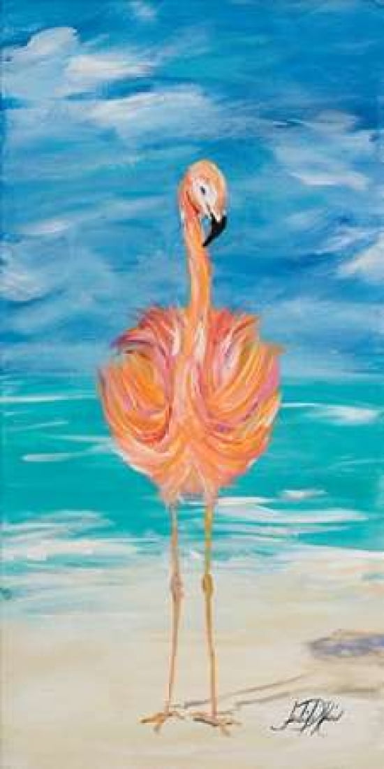 Flamingo I Canvas Art - Julie DeRice (10 x 20)
