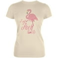 thumbnail image 1 of Flamingo I Will Flock You Up Juniors Soft T Shirt Soft Cream MD, 1 of 1