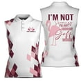 thumbnail image 1 of Flamingo I'm Not Swearing Argyle Pattern Golf Women Sleeveless Polo Size XS-4XL, 1 of 5