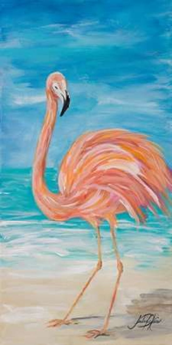 Flamingo II Canvas Art - Julie DeRice (24 x 48)