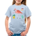 thumbnail image 1 of Flamingo Illustration T-Shirt Juniors -Image by Shutterstock,  Medium, 1 of 4