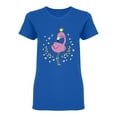 thumbnail image 1 of Flamingo In Crown Shaped T-Shirt Women -Image by Shutterstock, Female XX-Large, 1 of 2