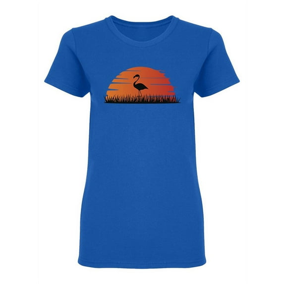 Flamingo In The Sunset Shaped T-Shirt Women -Image by Shutterstock, Female Medium