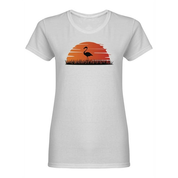 Flamingo In The Sunset Shaped T-Shirt Women -Image by Shutterstock, Female Small