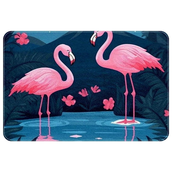 Flamingo Indoor Carpet Kitchen Rug Office Mat - Polyester Non-Slip Machine Washable