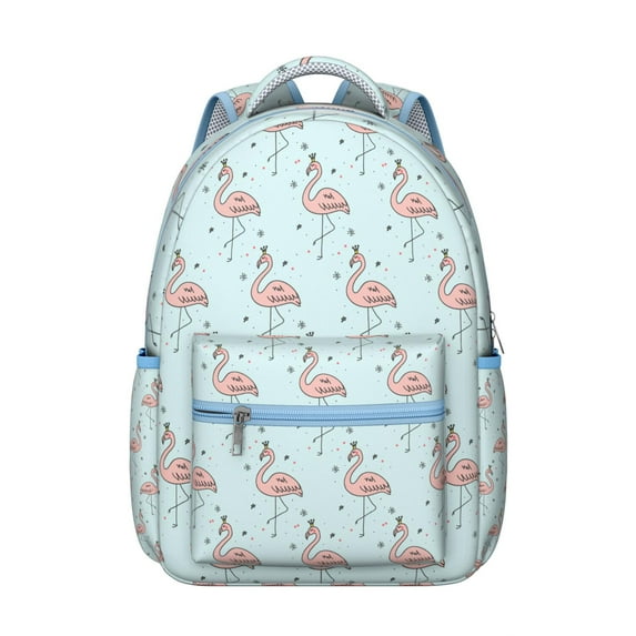 Flamingo Inspired Laptop Backpack - Roomy 17 Inch School Backpack with Mesh Bottle Pocket, Breathable Shoulder Straps for Comfort, Durable Material for Daily Campus Use