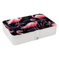 thumbnail image 1 of Flamingo Jewelry Organizer Box: PU Leather, with Removable Compartment, Portable - Jewelry Box and Organizer Box, 1 of 6