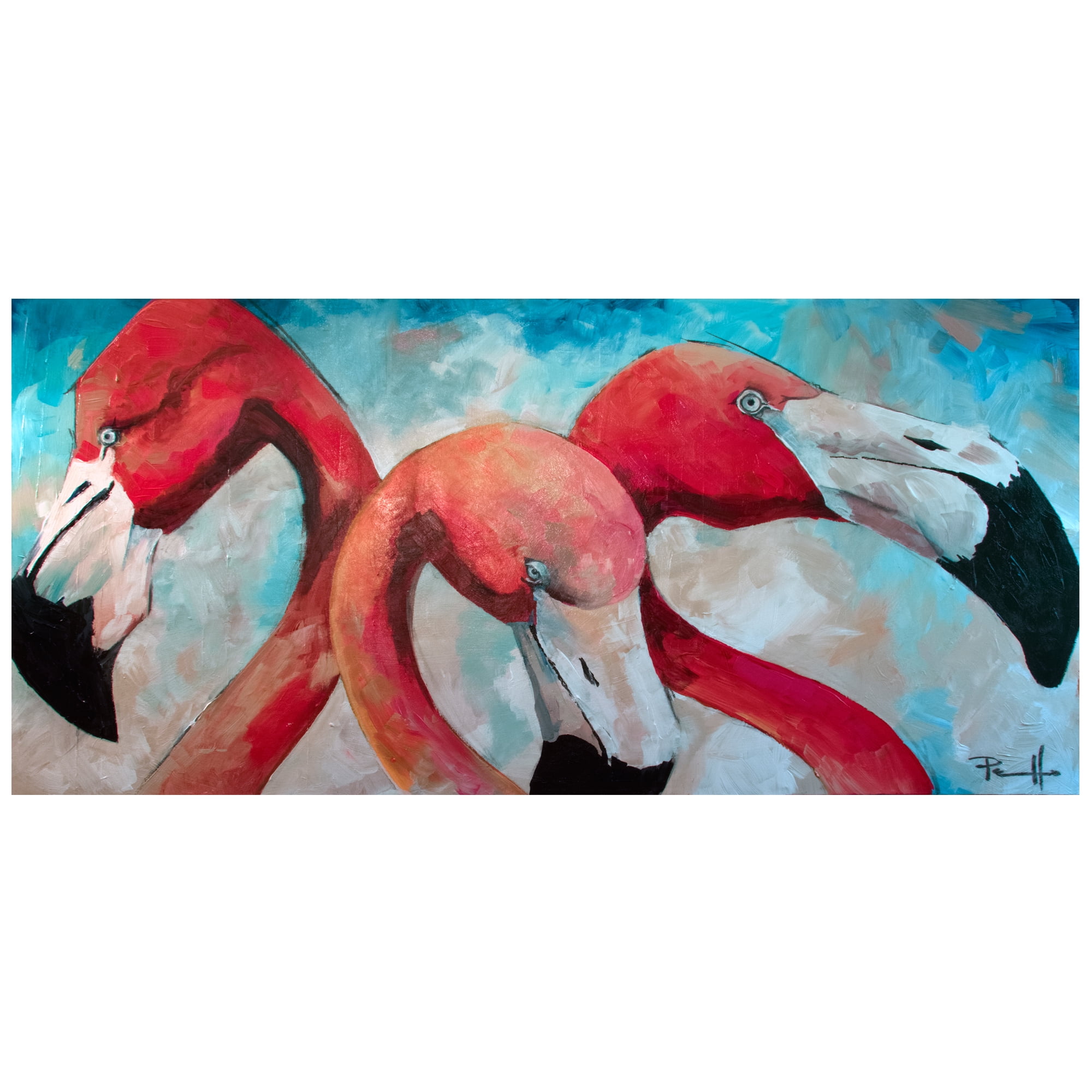Flamingo Joes by Sean Parnell Wrapped Canvas Art Painting Print