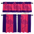thumbnail image 1 of Flamingo Kitchen Curtains Valances and Tiers Set of 3 Summer Beach Tier Curtains and Valance with Rod Pocket for Small Windows, 27.5"x36", 1 of 9