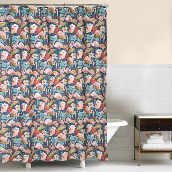 Flamingo Lagoon Shower Curtain