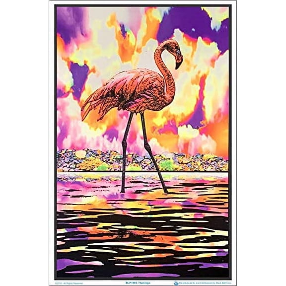 Flamingo Laminated Blacklight Poster - 23.5" x 35.5"