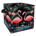 thumbnail image 1 of Flamingo Large Capacity Foldable Storage Basket with Handle, 10.8"x10.5"x10.6" - Storage Bins, Storage Containers, 1 of 6