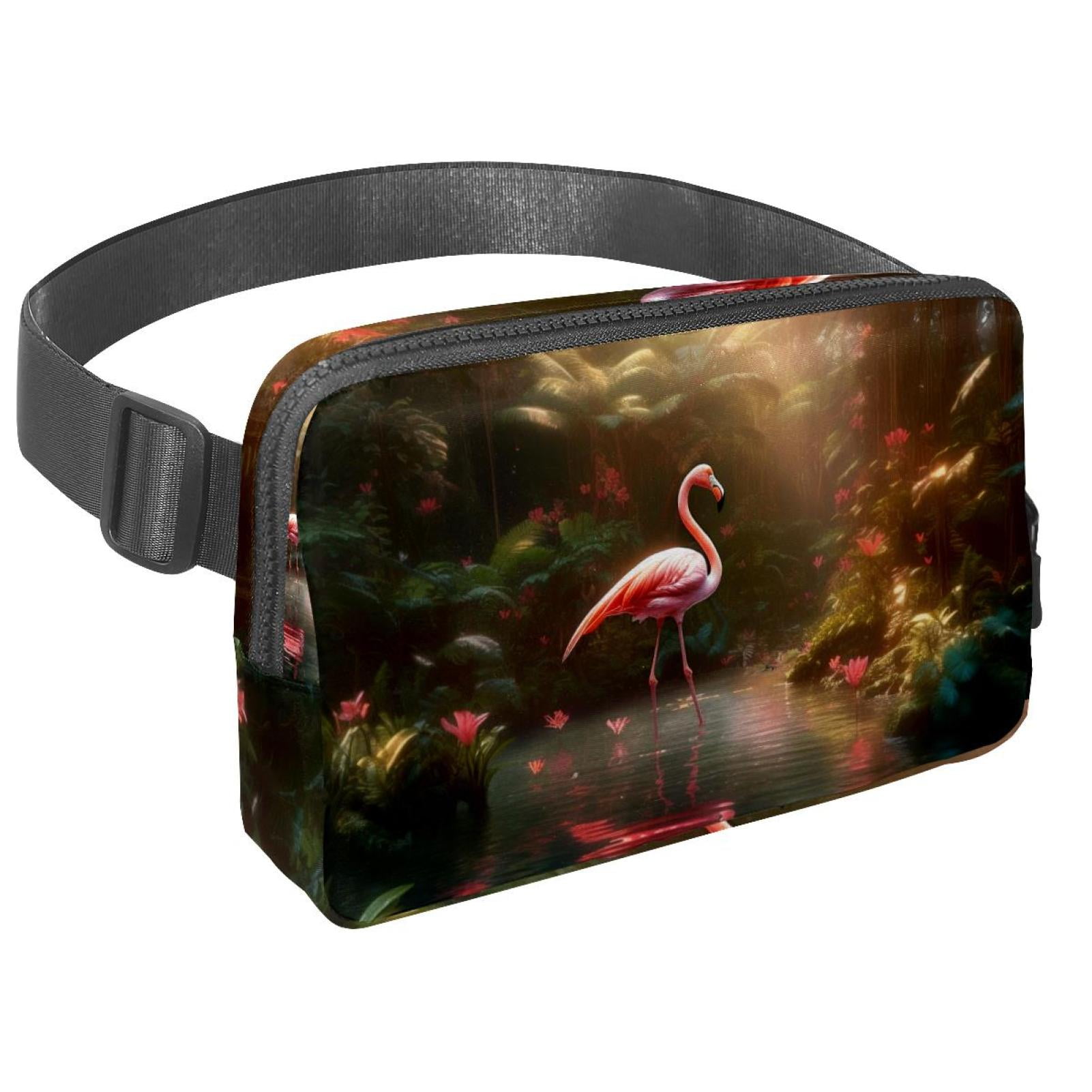 Flamingo Lightweight Adjustable Waist Bag Fanny Pack with Extension Strap - Unisex Fitness Running Belt