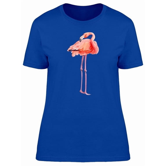 Flamingo Looking Back Watercolor Tee Women's -Image by Shutterstock