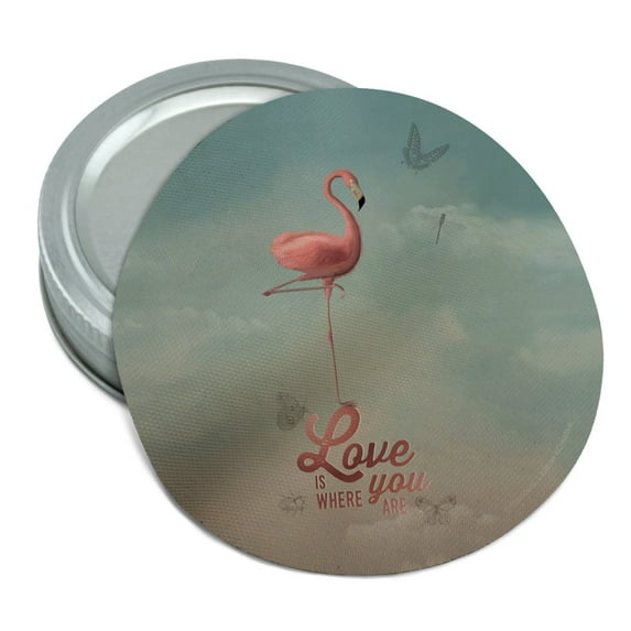 Flamingo Love is Where You Are Round Rubber Non-Slip Jar Gripper Lid Opener