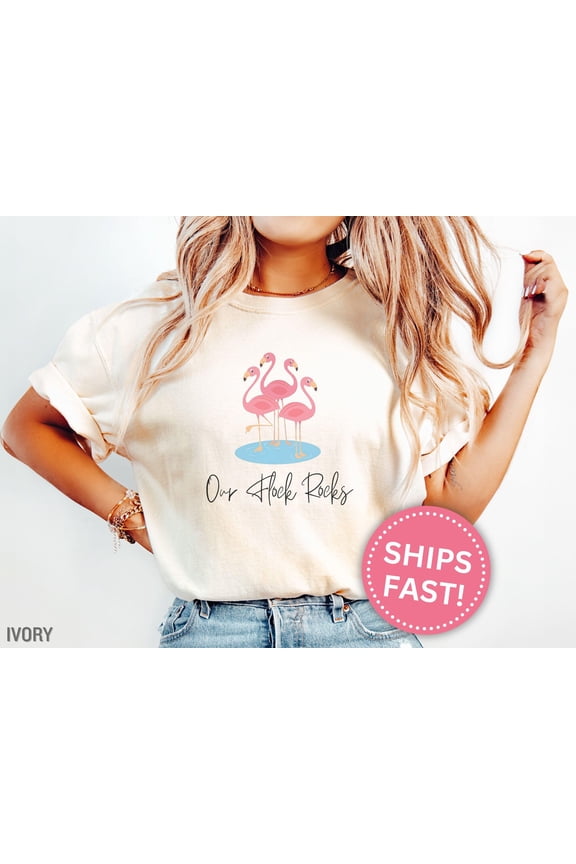 Flamingo Lover Gift Shirt Our Flock Rocks Tee Shirt Gift for Flamingo Lovers Tee Gift Flam